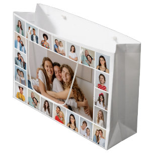 Grand Sac Cadeau Créez votre propre 21 photo Collage couleur modifi