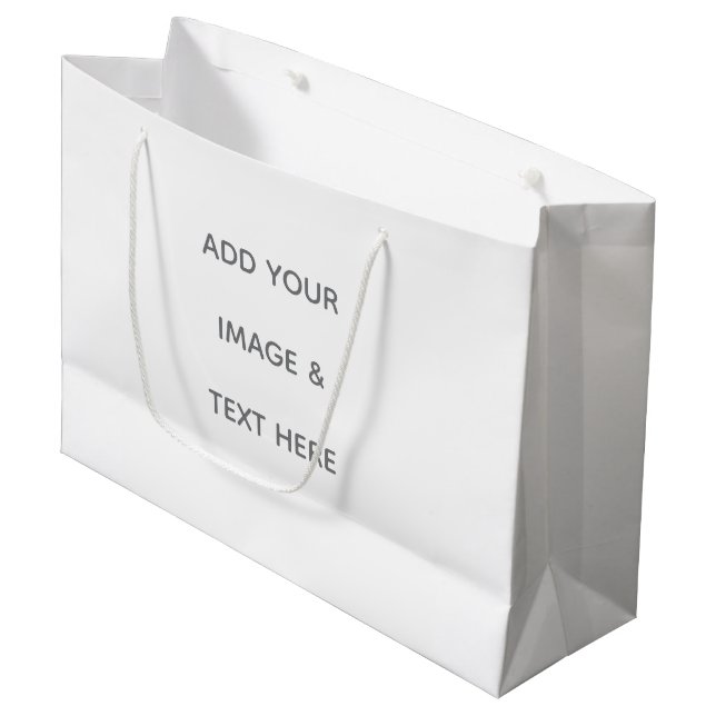 Grand Sac Cadeau Créez votre propre blanc  (Devant Angle)
