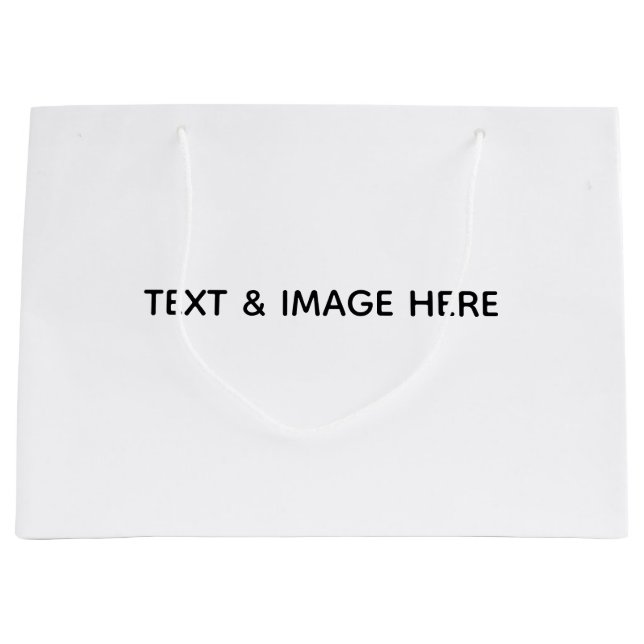 Grand Sac Cadeau Créez votre propre blanc (Devant)