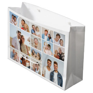 Grand Sac Cadeau Créez votre propre collage de 14 photos