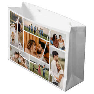 Grand Sac Cadeau Créez votre propre collage de 7 photos