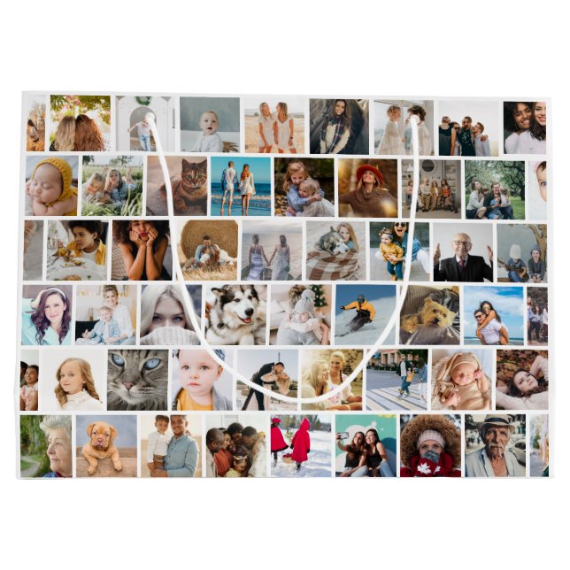 Grand Sac Cadeau Créez votre propre grille photo personnalisée (Dos)