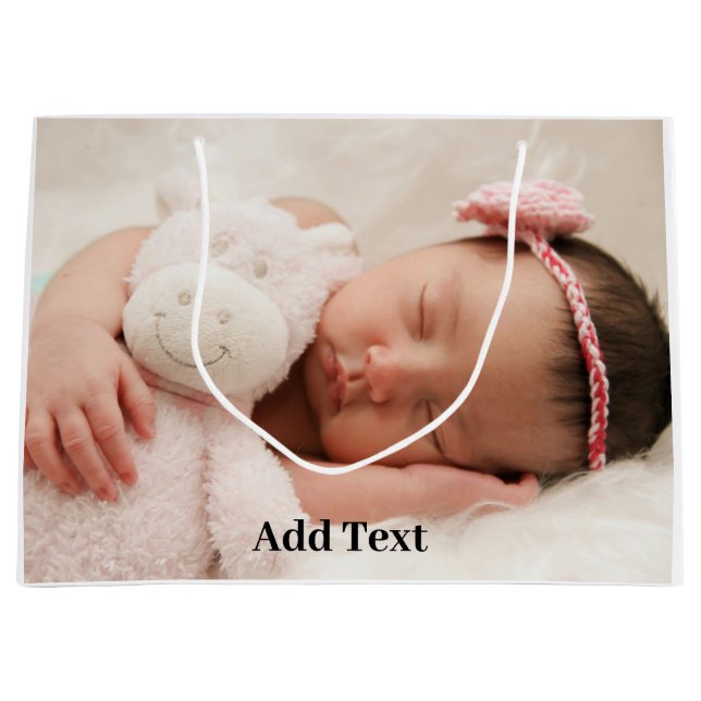 Grand Sac Cadeau Créez votre propre photo et texte personnalisés (Devant)