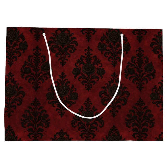 Grand Sac Cadeau Crimson Nocturne Bloom Victorian (Dos)