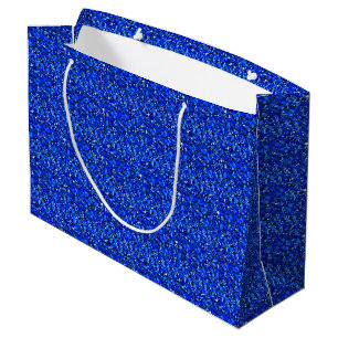 Grand Sac Cadeau cristal druzy - bleu saphir