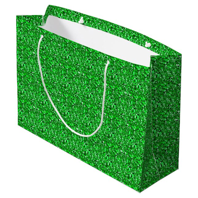 Grand Sac Cadeau cristal druzy - vert émeraude (Dos Angle)