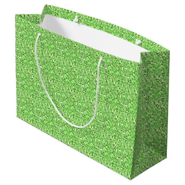 Grand Sac Cadeau cristal druzy - vert peridot (Dos Angle)