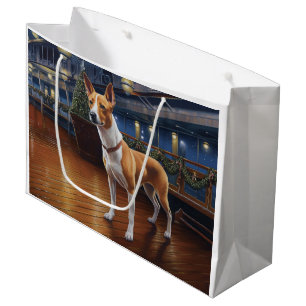 Grand Sac Cadeau Croisière de Noël Basenji : Pawsome Holiday Delft