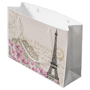 Grand Sac Cadeau Cru élégant de Tour Eiffel de Paris