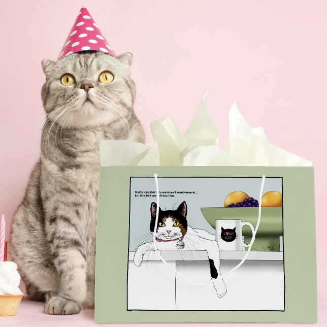 Grand Sac Cadeau Cuisine pour chat calico Catitude (Créateur téléchargé)