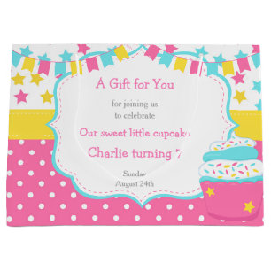 Grand Sac Cadeau Cupcake and Sprinkings Birthday Party
