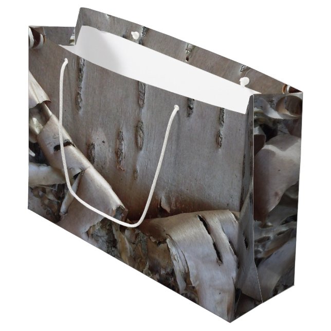 Grand Sac Cadeau Curly Birch Bark Tree Rustic (Devant Angle)