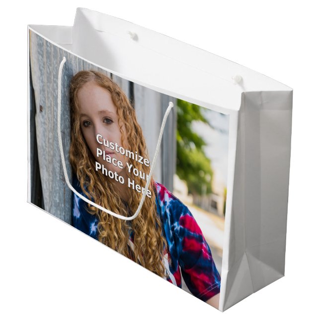 Grand Sac Cadeau Customiser Avec Votre Photo (Devant Angle)