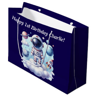 Grand Sac Cadeau cute astronaut space Gift Bag