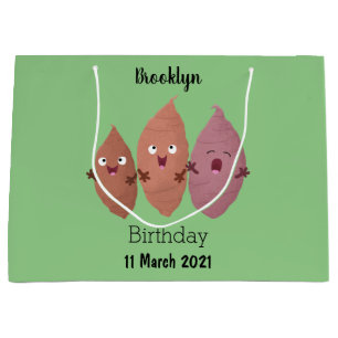 Grand Sac Cadeau Cute chantant des patates douces caricaturales lég