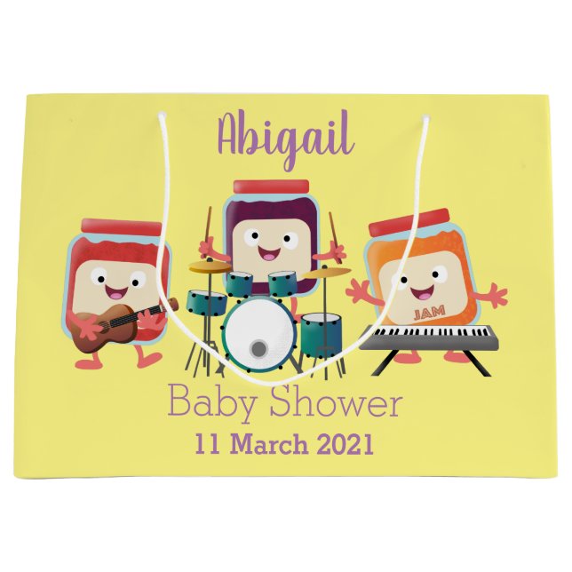 Grand Sac Cadeau Cute confiture session dessin animé musicien humou (Devant)