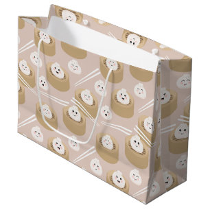 Grand Sac Cadeau Cute Kawaii Dumplings Baguettes en vapeur