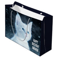 Cute Kitten blanc avec Joli yeux bleu Anniversaire