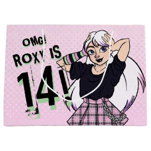 Grand Sac Cadeau Cute Punk Ado Fille Nom Rose 14e anniversaire