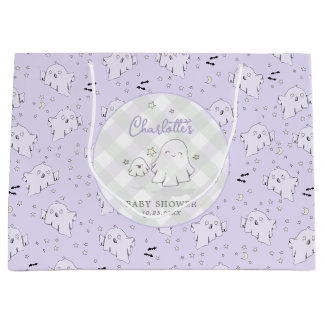 Grand Sac Cadeau Cute Purple Maman et Baby Baby shower fantôme