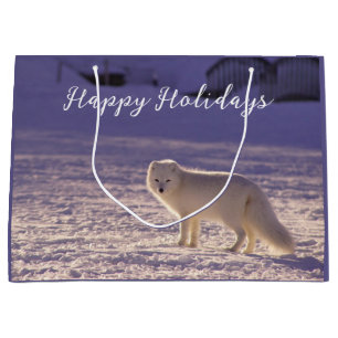Grand Sac Cadeau Cute White Arctic Fox neige hiver Photographie