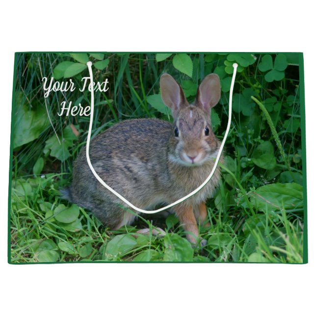Grand Sac Cadeau Cute Wild Brown lapin Animal personnalisé (Devant)