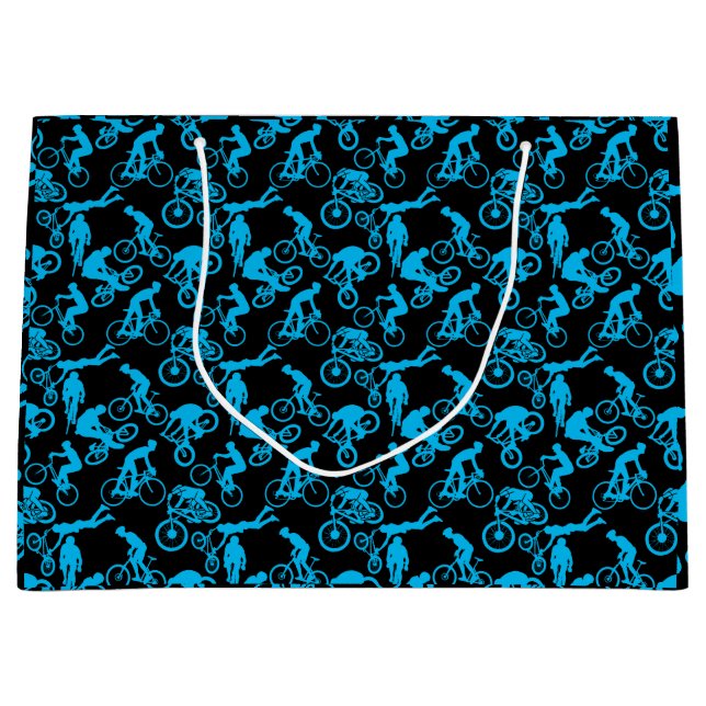 Grand Sac Cadeau Cyclisme Freestyles Motif.b x4 Black BG (Devant)