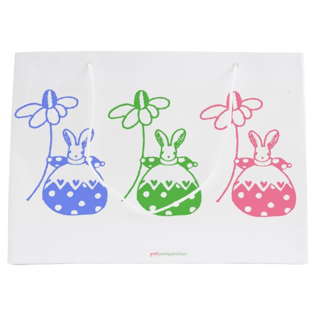Grand Sac Cadeau Daisy Bunny (Devant)