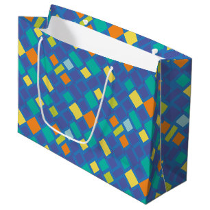 Grand Sac Cadeau Damier enfant Ton frais  