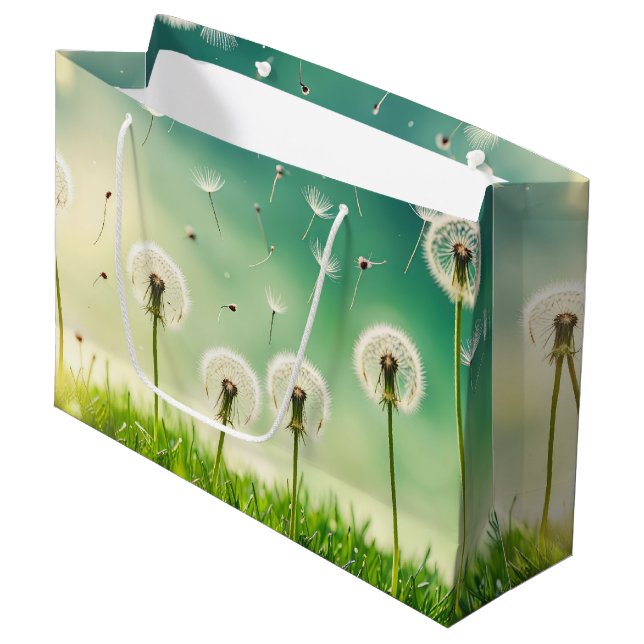 Grand Sac Cadeau Dandelion flottant (Devant Angle)