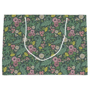 Grand Sac Cadeau Dandelions Jaunes vintages Pink Pansy Face aux abe