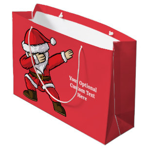 Grand Sac Cadeau Danser le texte personnalisé Père Noël