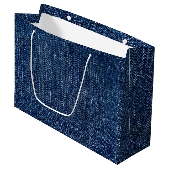 Grand Sac Cadeau Dark Denim (Devant Angle)