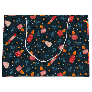 Grand Sac Cadeau Dark Festive Mixed Candles Holiday Gift Bag