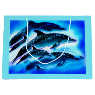 Grand Sac Cadeau Dauphins