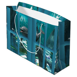 Grand Sac Cadeau Dauphins drôles