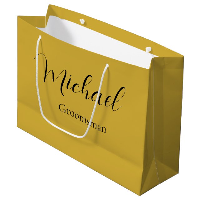 Grand Sac Cadeau de Mariage Élégant avec Texte Per (Devant Angle)