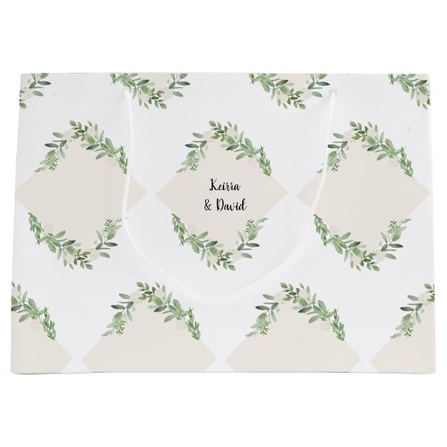 Grand sac cadeau de mariage personnalisé (Devant)