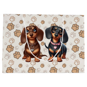 Grand Sac Cadeau De mignons amis dachshund