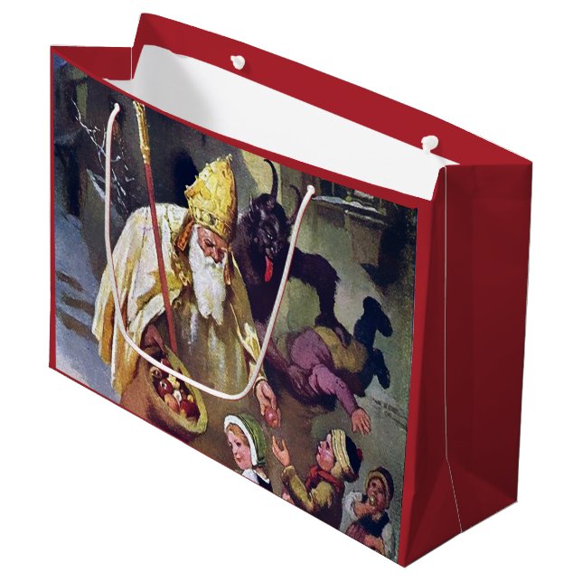Grand sac cadeau de Noël Krampus (Devant Angle)
