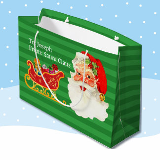 Grand Sac Cadeau De Père Noël Ajouter le nom de l'enfant Easy Read