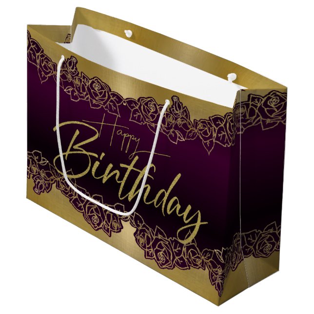 Grand Sac Cadeau de rosas para cumple (Devant Angle)