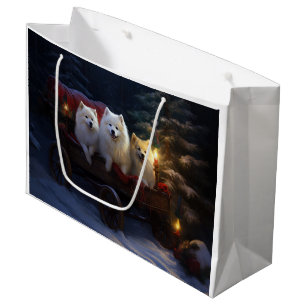 Grand Sac Cadeau Décoration de Noël de traîneau enneigé Esquimau am