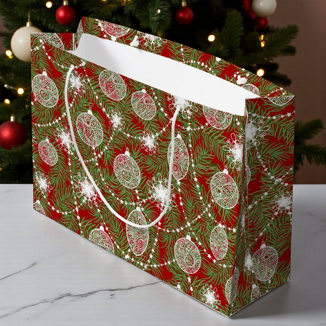 Grand Sac Cadeau Décorations chic et élégantes d'arbres de Noël (Créateur téléchargé)