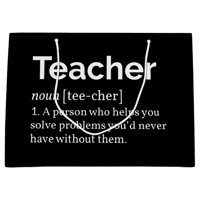 Grand Sac Cadeau Définition de l'enseignant (Devant)