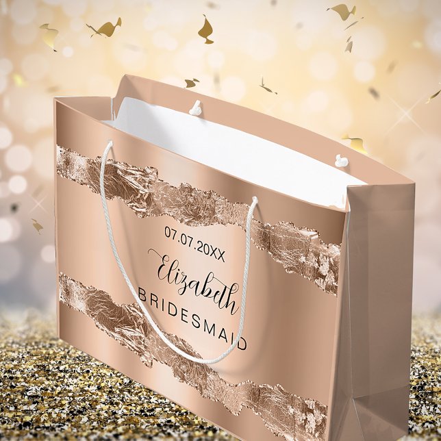 Grand Sac Cadeau Demoiselle d'honneur en agate et or rose (Créateur téléchargé)