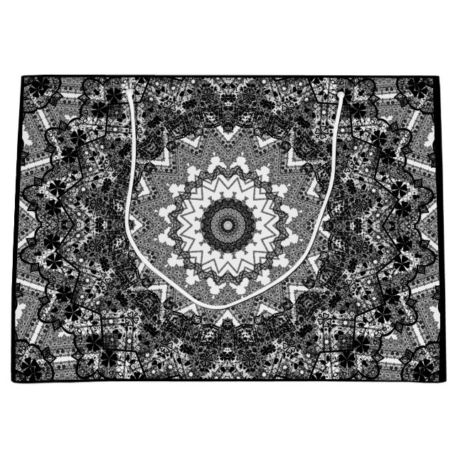 Grand Sac Cadeau Dentelle noire (Devant)