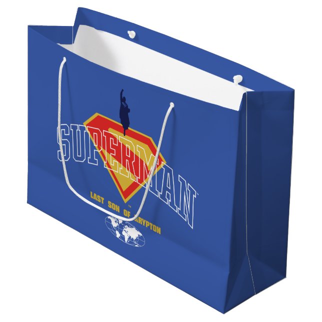 Grand Sac Cadeau Dernier Fils de Krypton Emblème (Devant Angle)