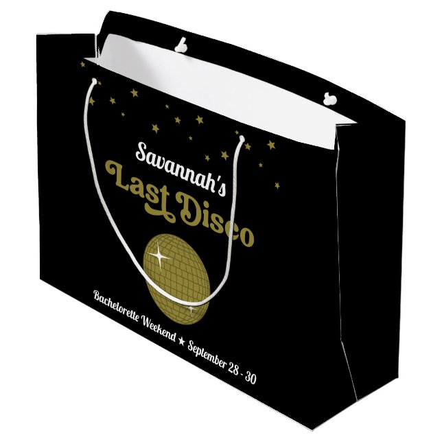 Grand Sac Cadeau Dernière mariée disco Enterrement de vie de jeune  (Dos Angle)