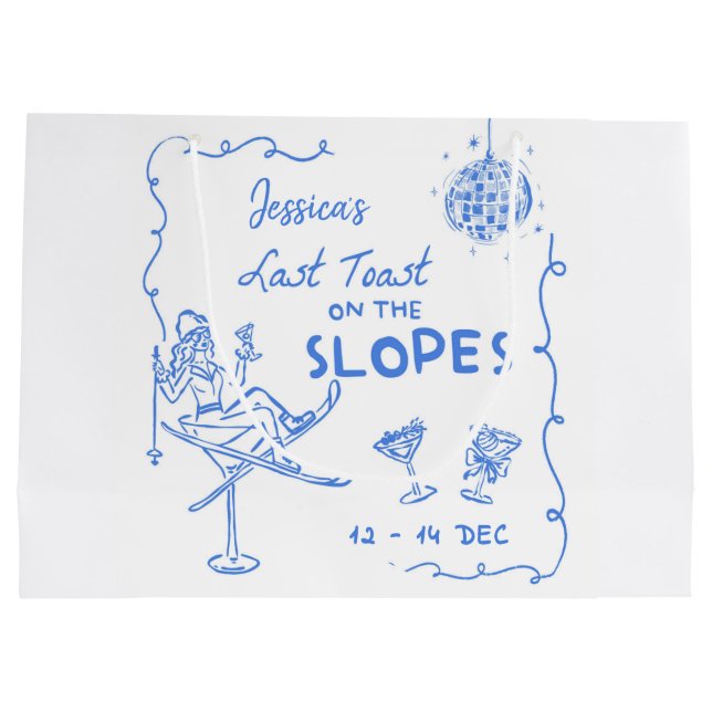 Grand Sac Cadeau Dernière Toast Sur Les Pistes Week-end d'Enterreme (Dos)
